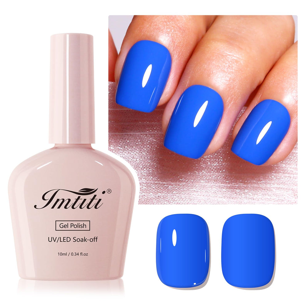 Imtiti front bottle showcasing neon blue shade and clear branding for easy selection