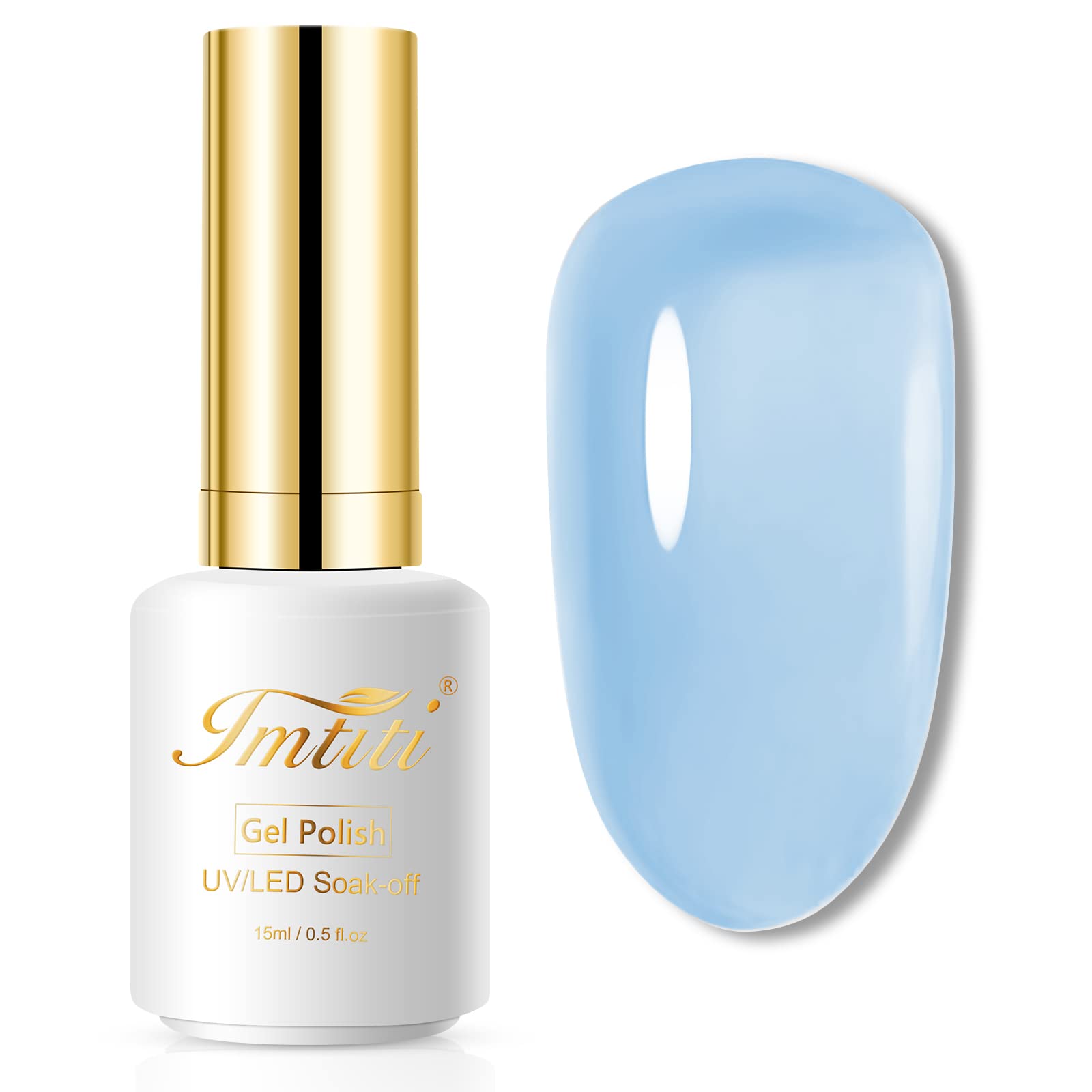 Imtiti front bottle light blue showing glossy jelly finish benefit