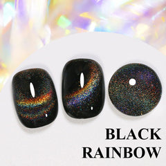 Imtiti finished manicure with galaxy cat-eye look for eye-catching shine