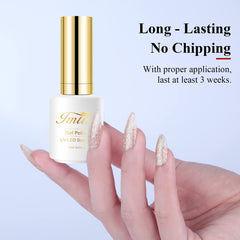Imtiti gel curing under LED lamp illustrating quick cure for durable manicure
