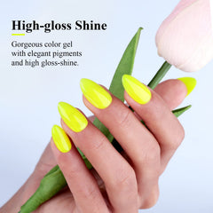 Imtiti neon yellow swatches on nail wheels showing true color payoff