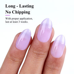Imtiti on nails two-layer swatch showing richer lavender jelly finish
