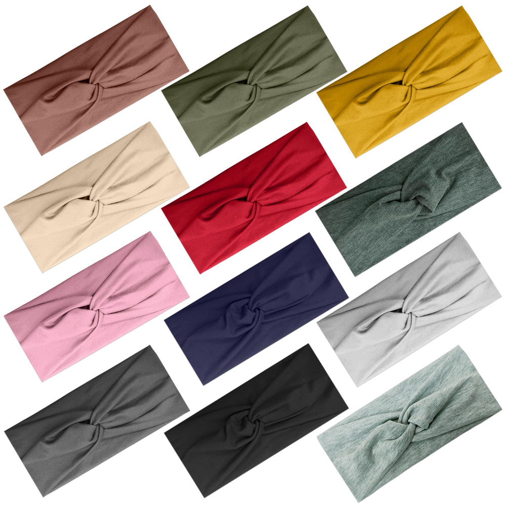 IMYORT front view of 12-piece headband pack showing colors and packaging benefit organization