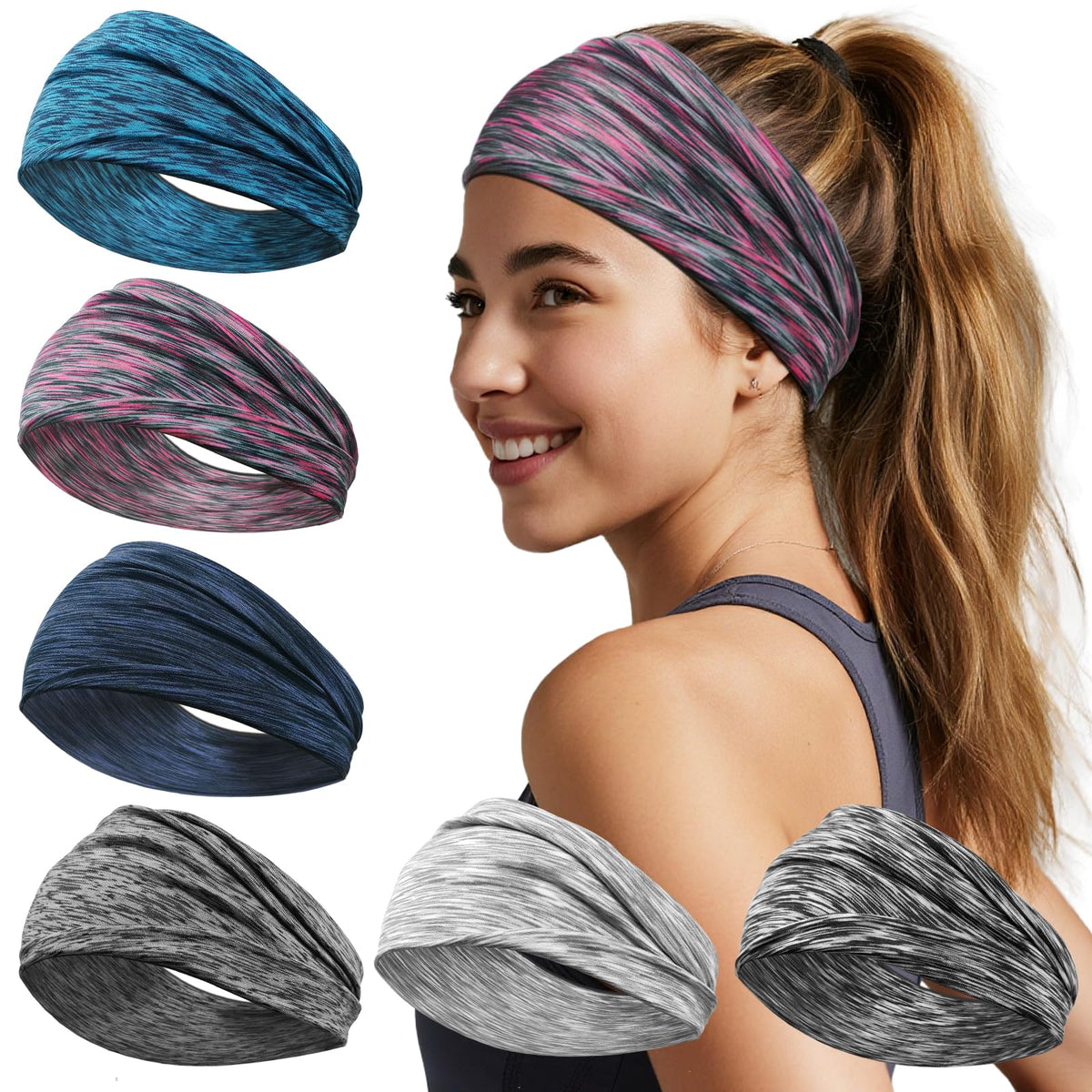 IMYORT front packaging showing six wide headbands and easy selection benefits