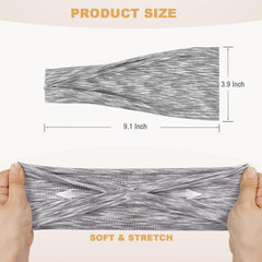IMYORT headband worn by model in sporty pose showing secure no-slip fit