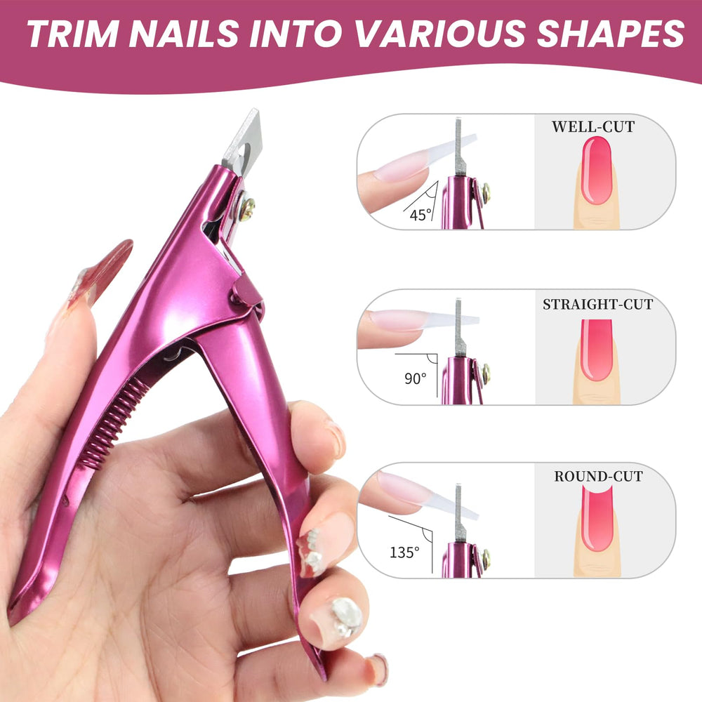 Inartato clippers trimming a false nail tip demonstrating easy, controlled cutting