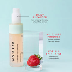 Indie Lee pump dispensing gel cleanser for easy application