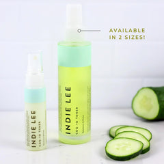 Indie Lee toner droplet on skin showcasing lightweight texture and absorbency