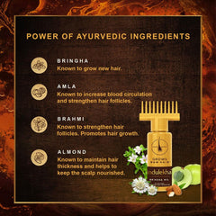 Indulekha Bringha applied during scalp massage illustrating soothing benefit