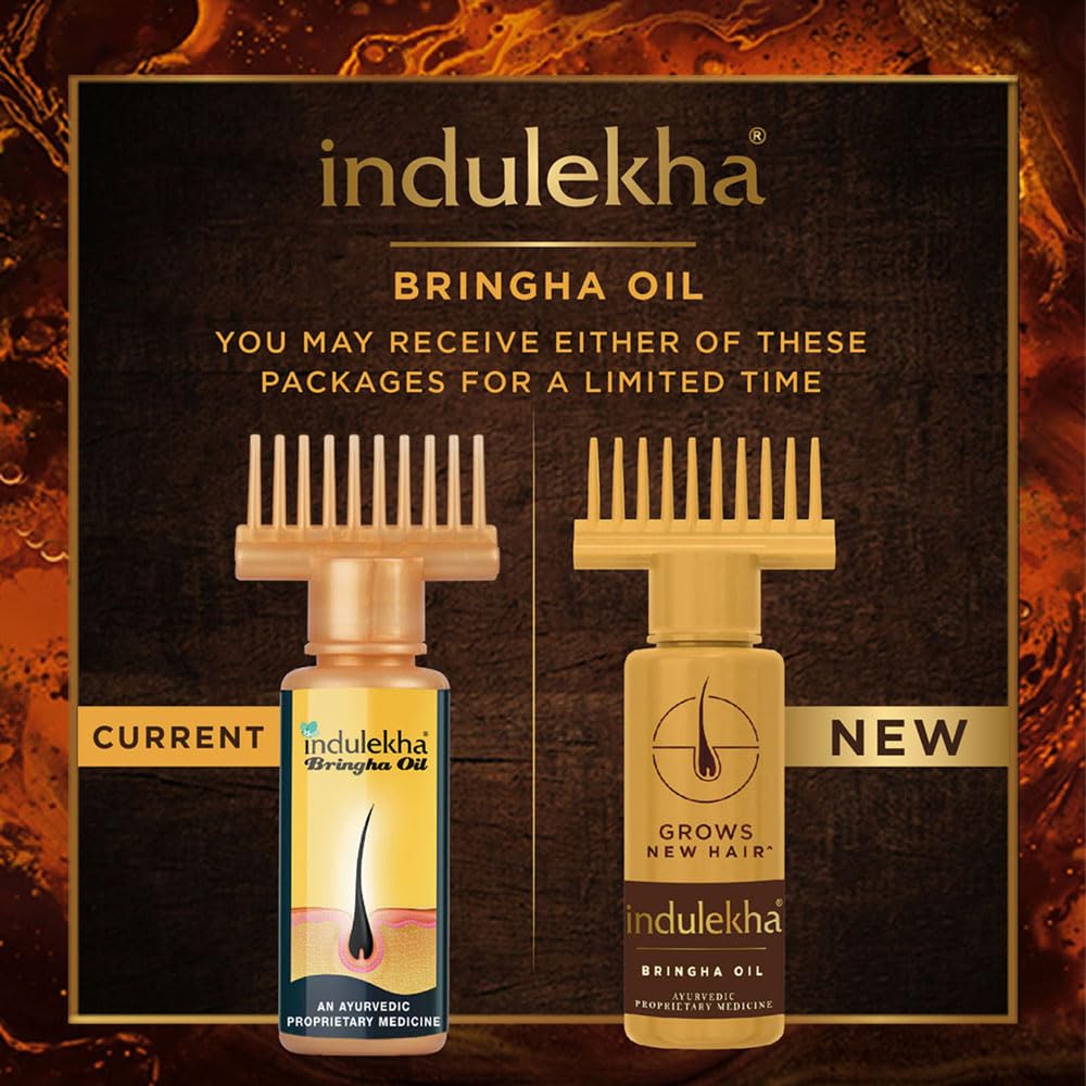 Indulekha Bringha oil drop texture demonstrating smooth conditioning properties