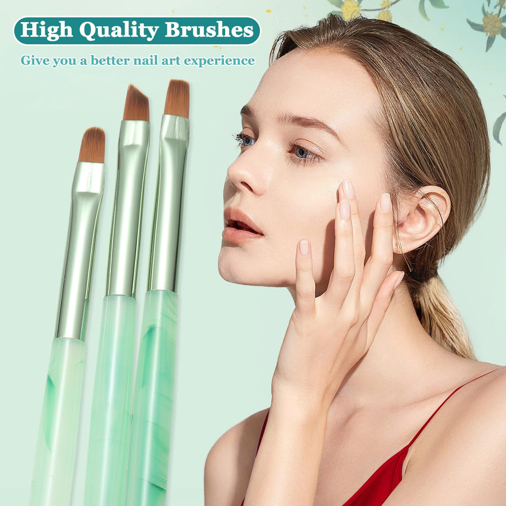 INENK brushes staged on a manicure table to illustrate professional home use
