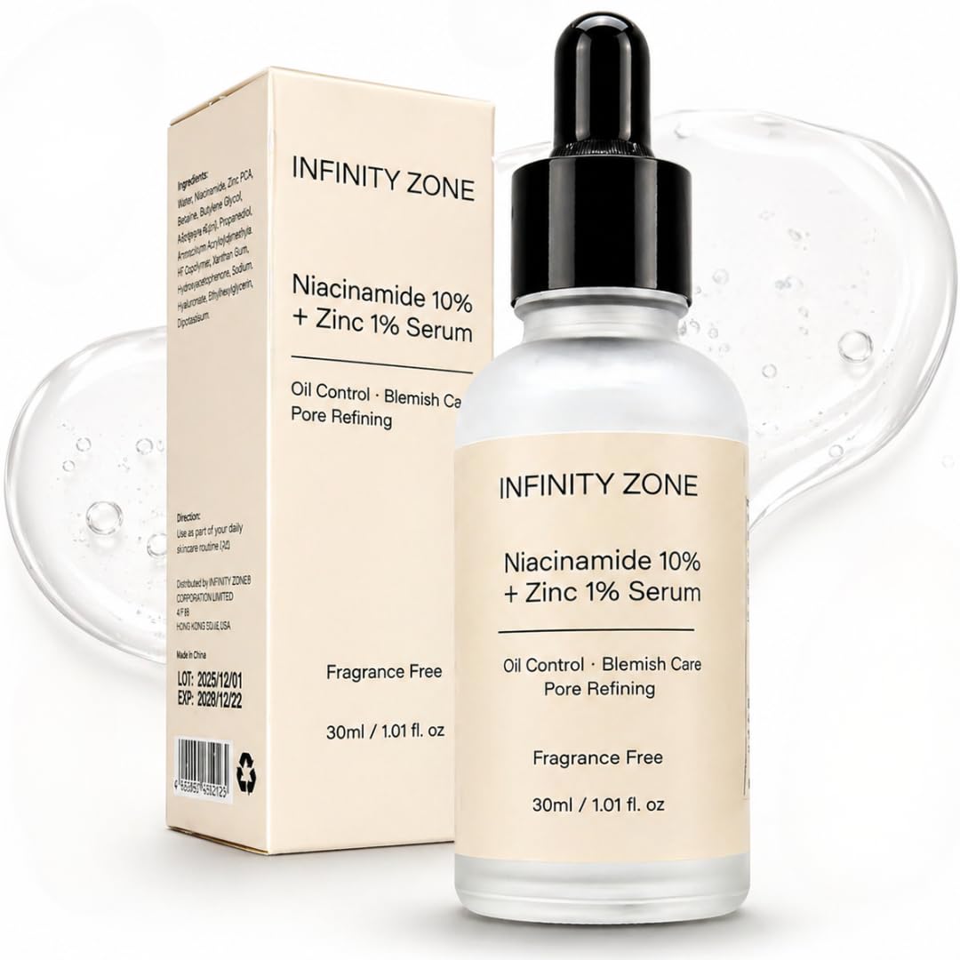 INFINITY ZONE front packaging showing clean bottle and branding for clear-skin routine