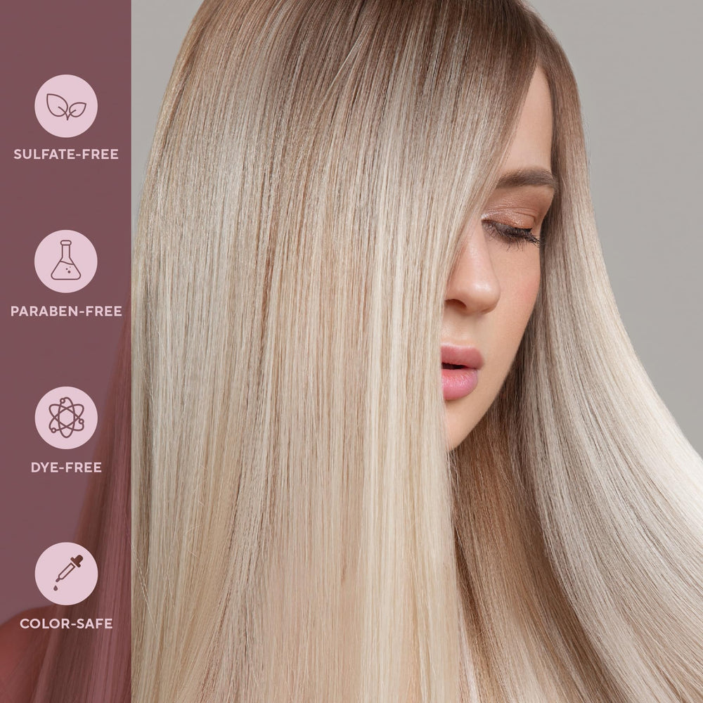 Before and after comparison of split ends using Infusion K showing stronger, smoother tips