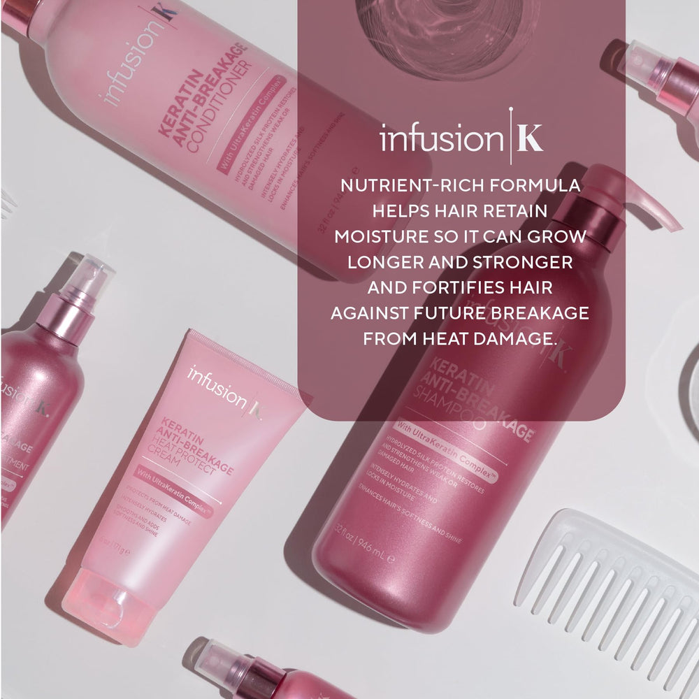 Infusion K bottle held in hand to illustrate 8 fl oz size for accurate scale and travel planning