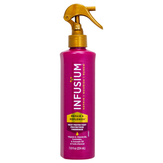 Infusium bottle front packaging shows label and size, promoting protective benefits