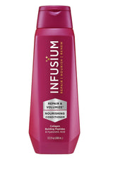 Infusium bottle front packaging showing label and 13.5 oz size for clear product ID and benefit