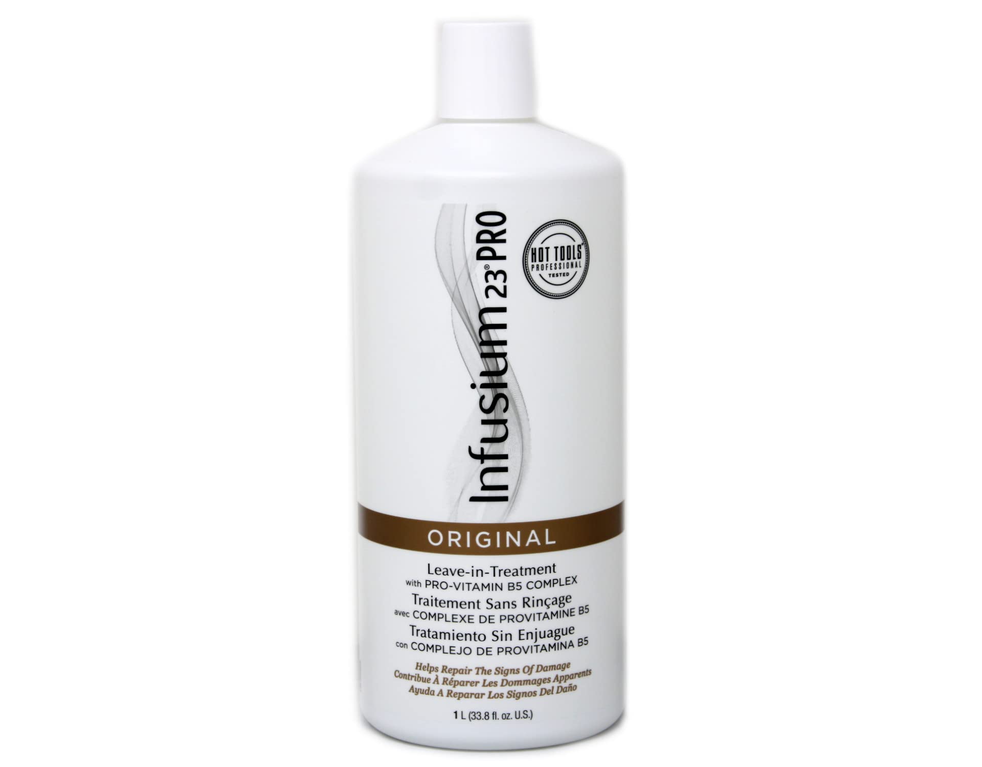 INFUSIUM 23 pump detail demonstrating easy-dispense bottle and mess-free application