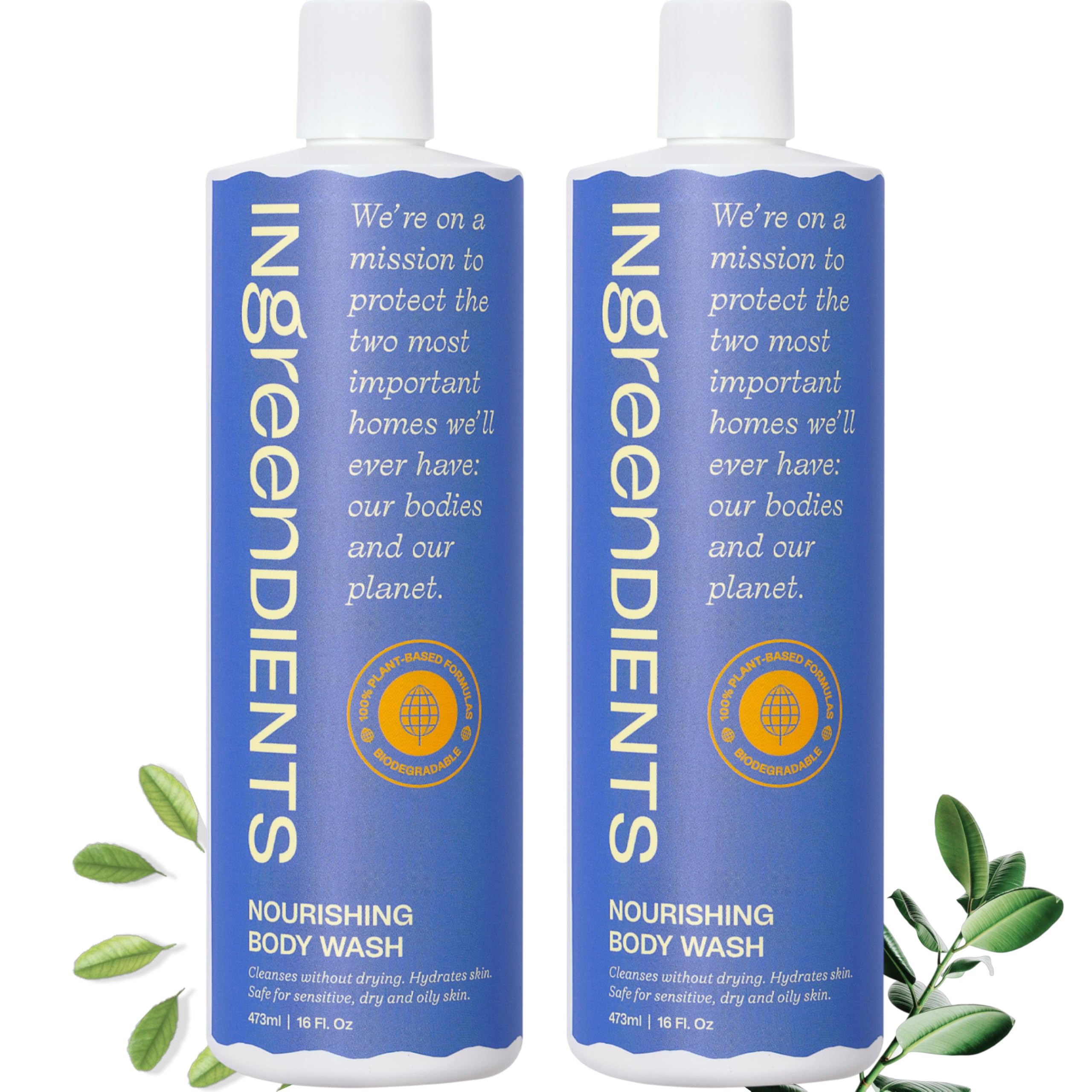 Ingreendients front packaging showing two 16 oz bottles and benefits