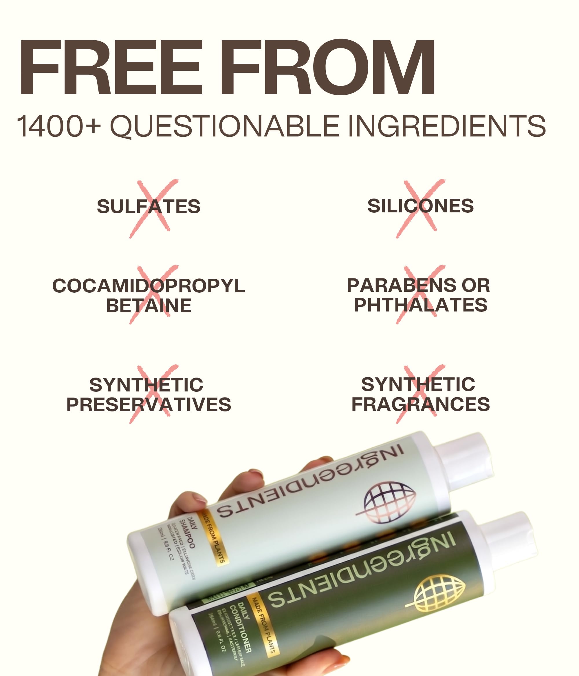 Ingreendients array of aloe, apple, jojoba and shea illustrating natural ingredients benefit