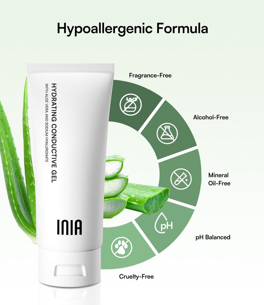 INIA gel on device head demonstrating smooth glide and improved device contact