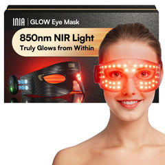 INIA eye mask front view showing sleek design and fast rejuvenation benefit