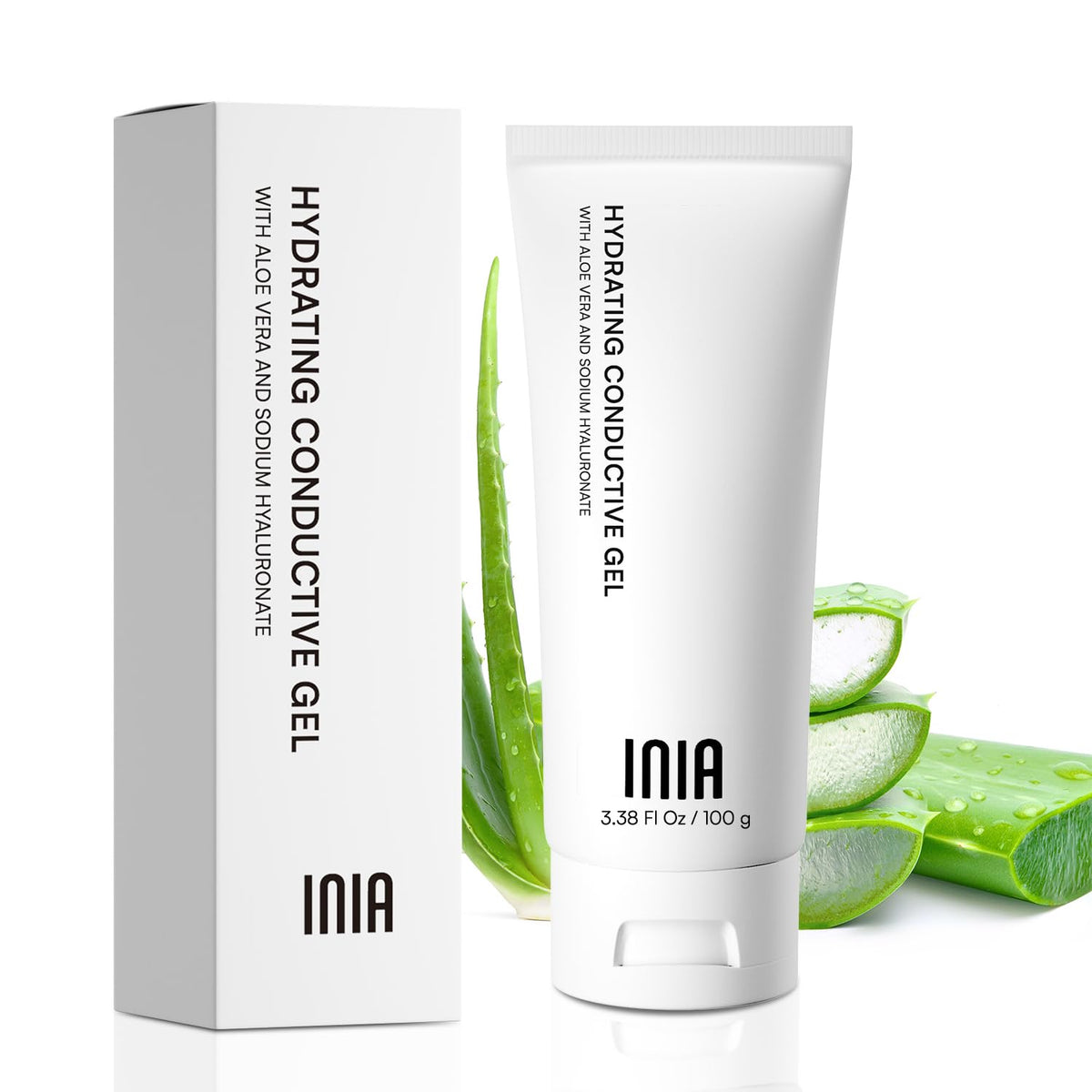 INIA bottle front packaging showing label and volume, clear and informative benefit
