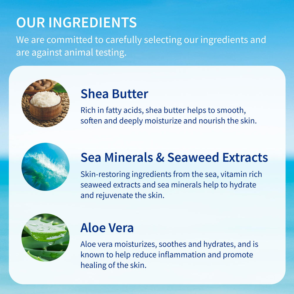 Inis body butter in bathroom setting invoking coastal scent and daily ritual uplift