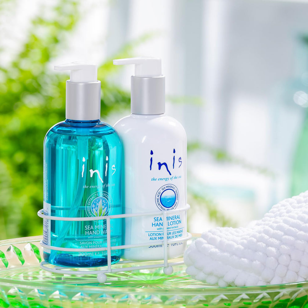 Inis chrome caddy detail adds tidy display and durability