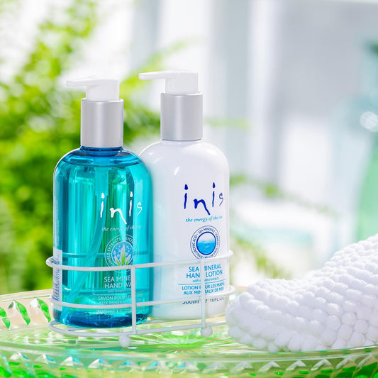 Inis chrome caddy detail adds tidy display and durability