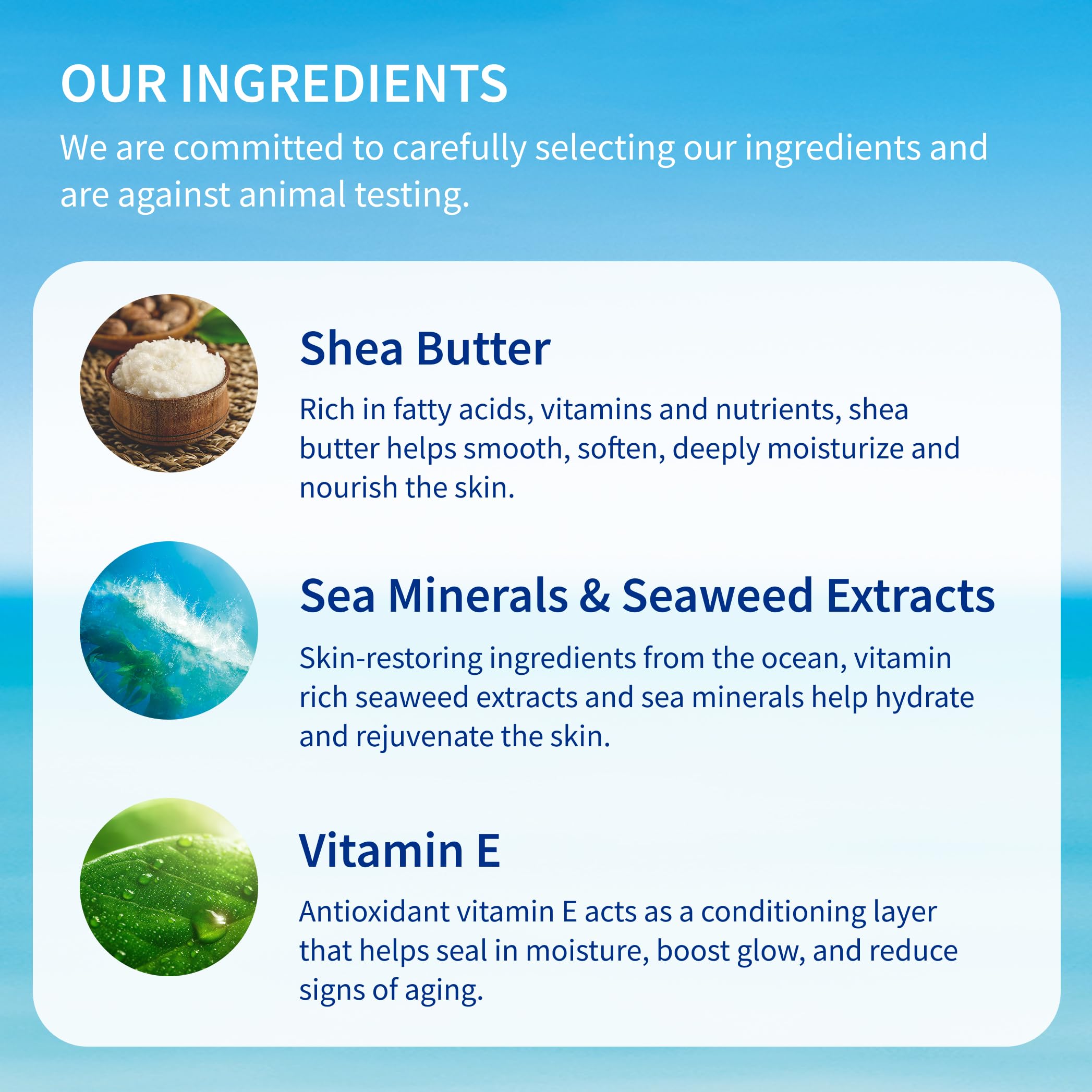 Inis ingredient focus on seaweed and minerals showing nourishing benefits