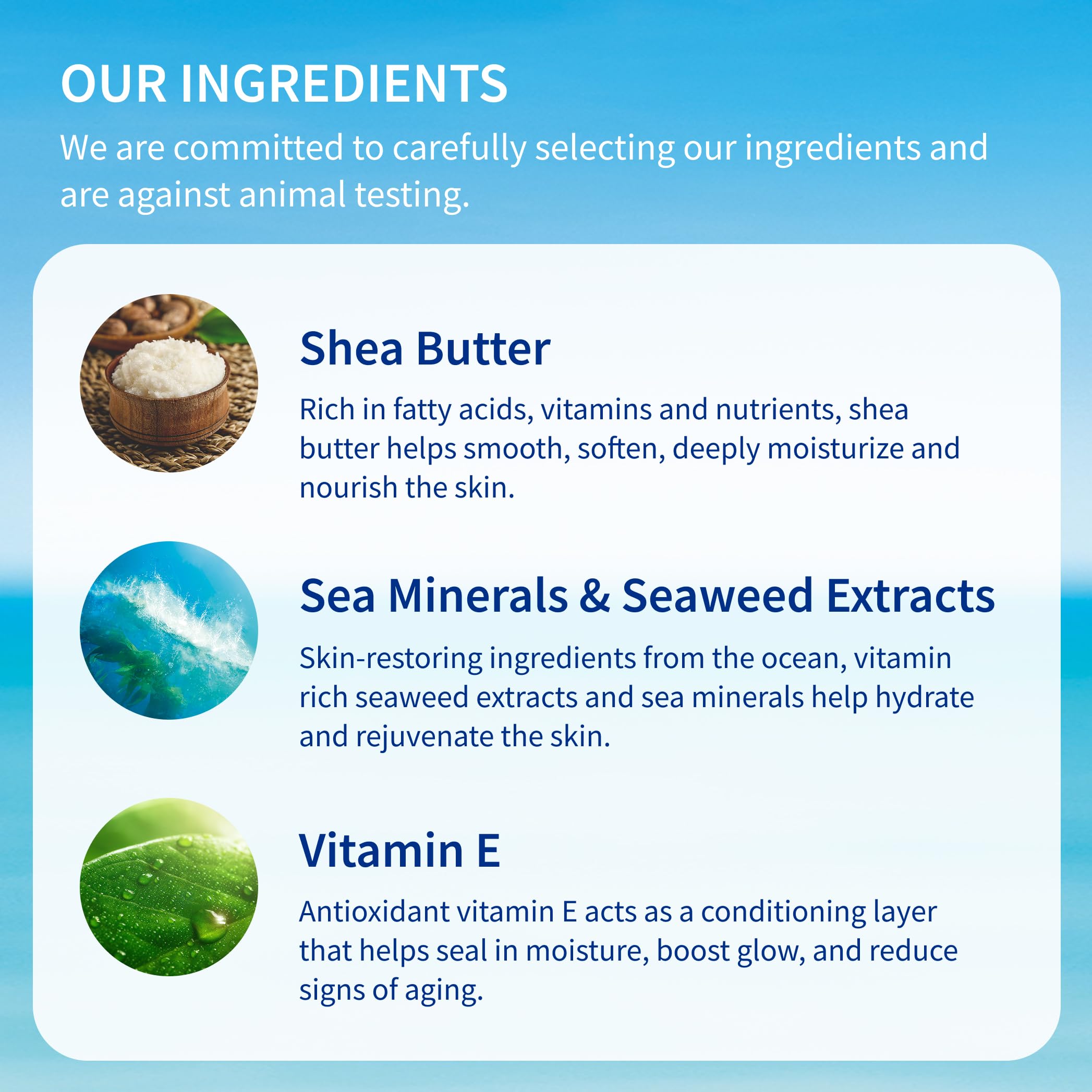 Inis product label focusing on ingredients list, showing seaweed extracts and vitamins benefit