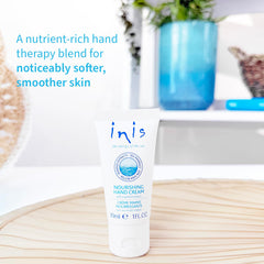 Inis shea butter hand cream with seaweed and minerals close-up showing hydration