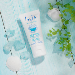 Inis shea butter hand cream open cap with cream texture for quick absorption