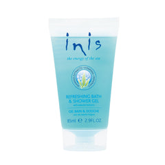 Inis travel bottle front showing compact 2.9 fl oz size and fresh design for portability and convenience