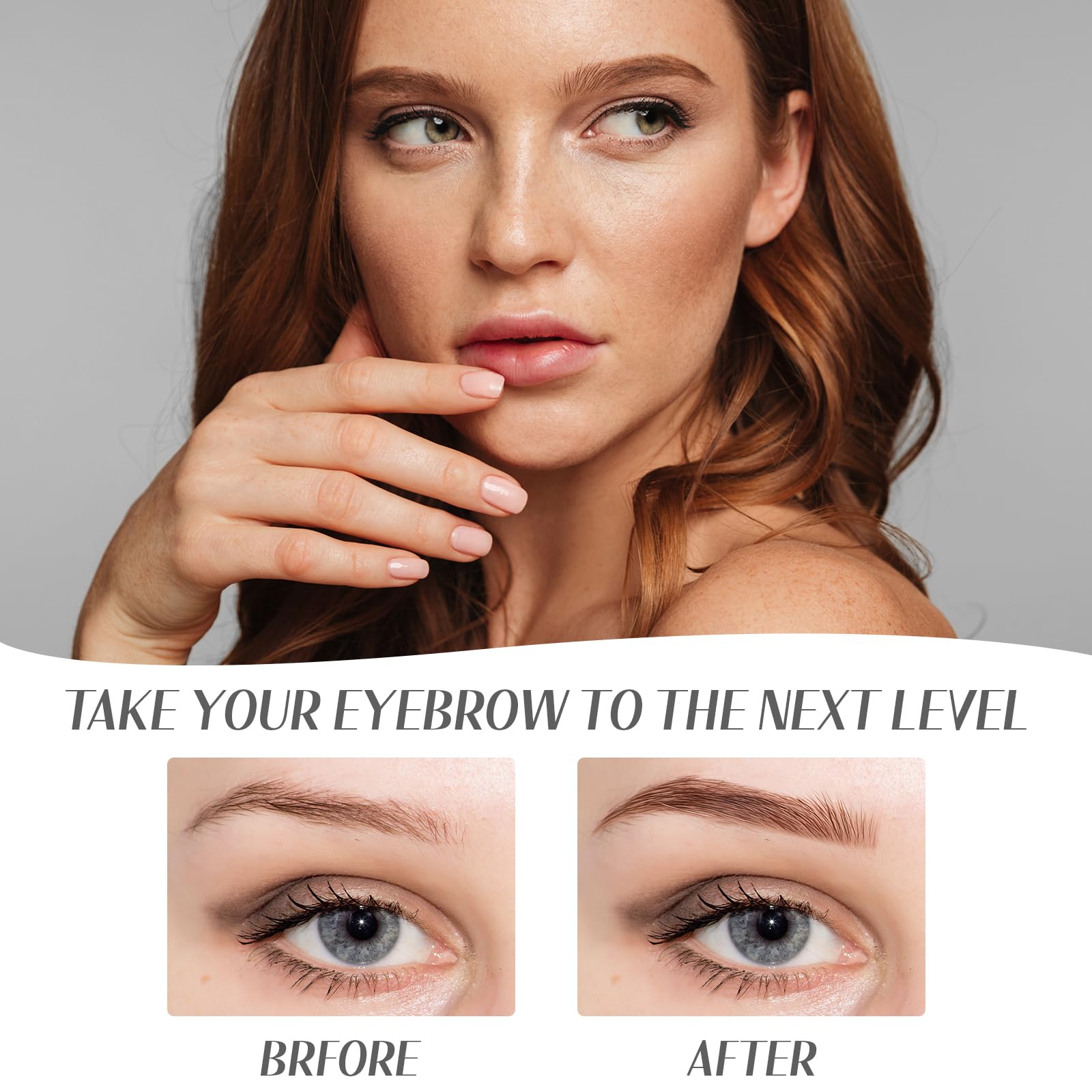 Applying InkForge henna tint to brows demonstrating precise application and waterproof finish
