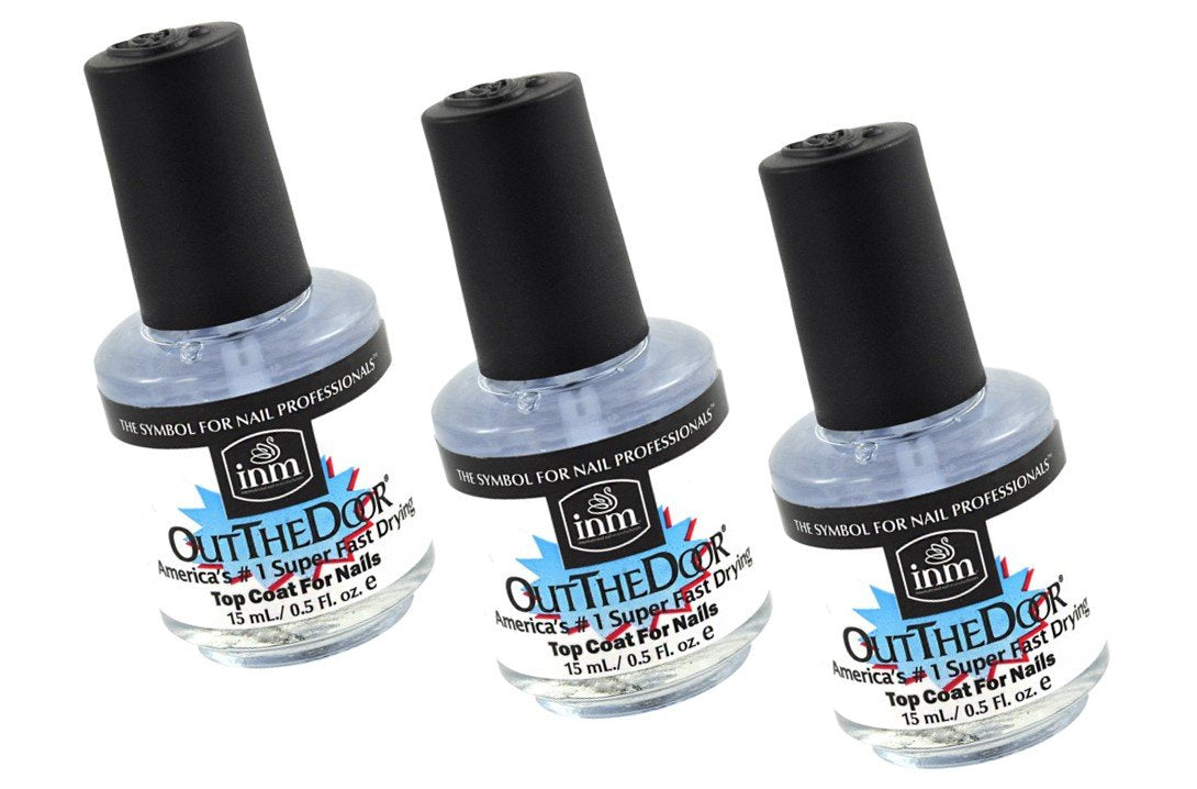 inm Out The Door front bottle view showing label and glossy finish benefit