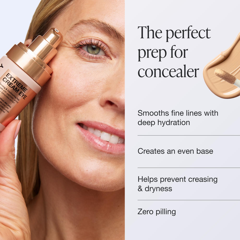 Innbeauty Project makeup base demo showing smooth, makeup-ready eye area benefit