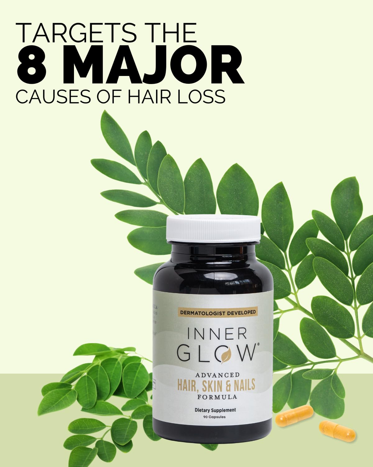 Inner Glow nutrition facts label view showing full-spectrum nutrients benefit