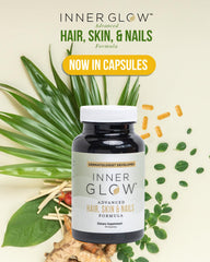 Inner Glow close-up of smooth tablets highlighting easy daily dosing