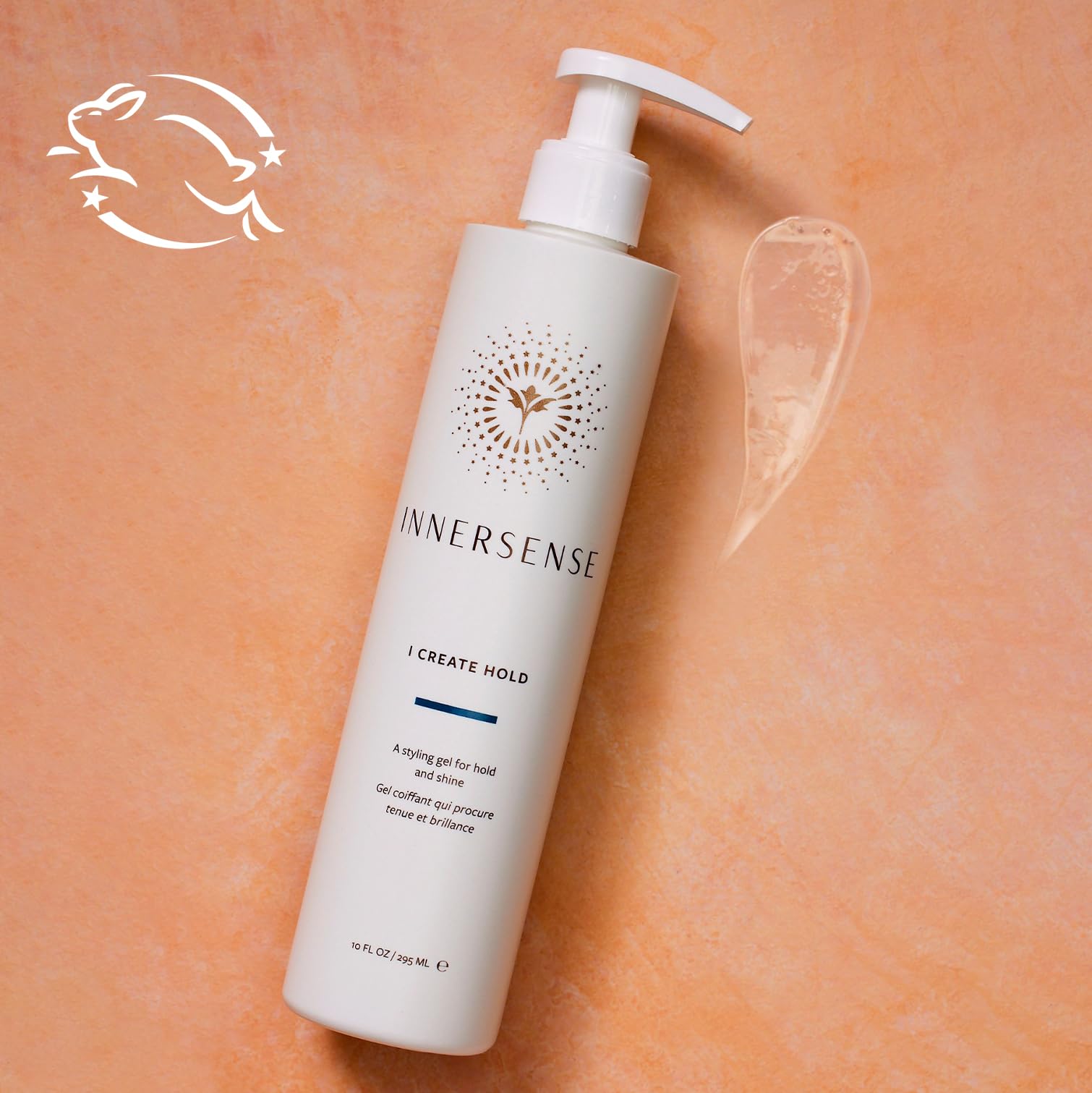 INNERSENSE gel texture on palm highlighting smooth consistency and control