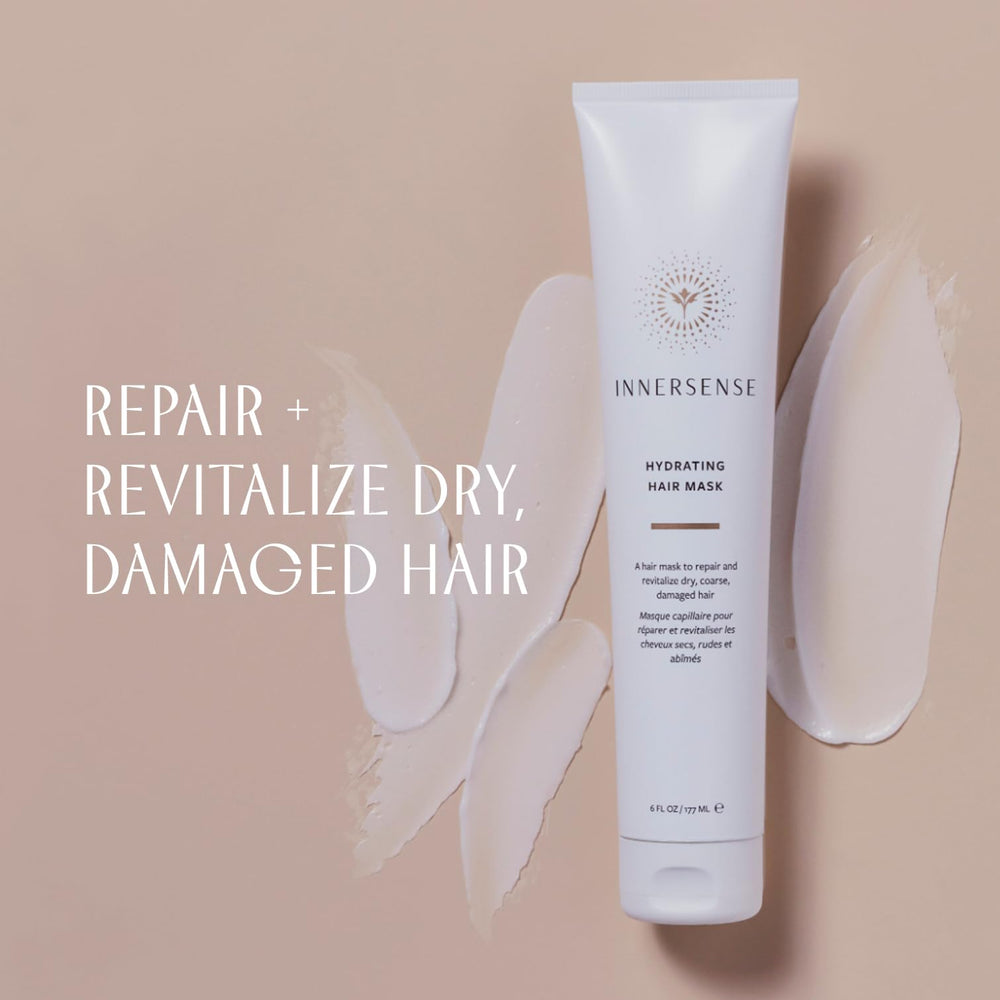 INNERSENSE hydrating mask being applied to wet hair for deeper hydration benefit