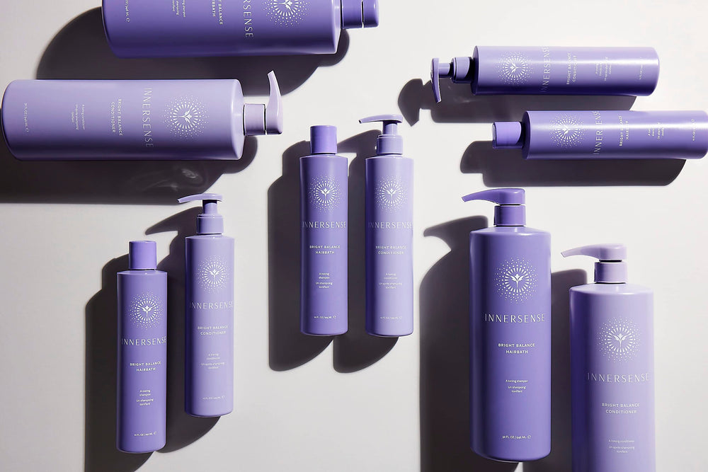 INNERSENSE shampoo lather on wet hair reducing brassiness benefit