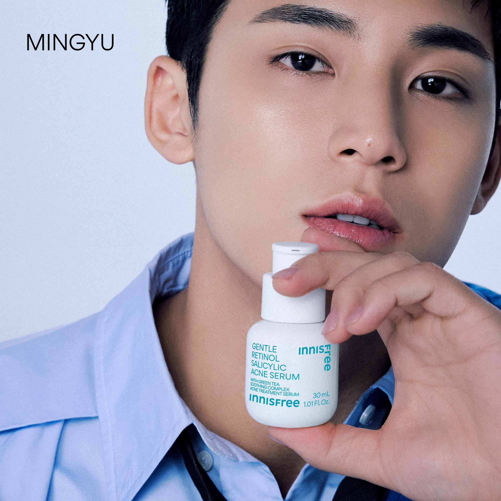 innisfree stylized before and after shots suggesting clearer skin over time benefit