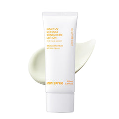 innisfree front packaging showing SPF 50+ protection and jumbo bottle benefit