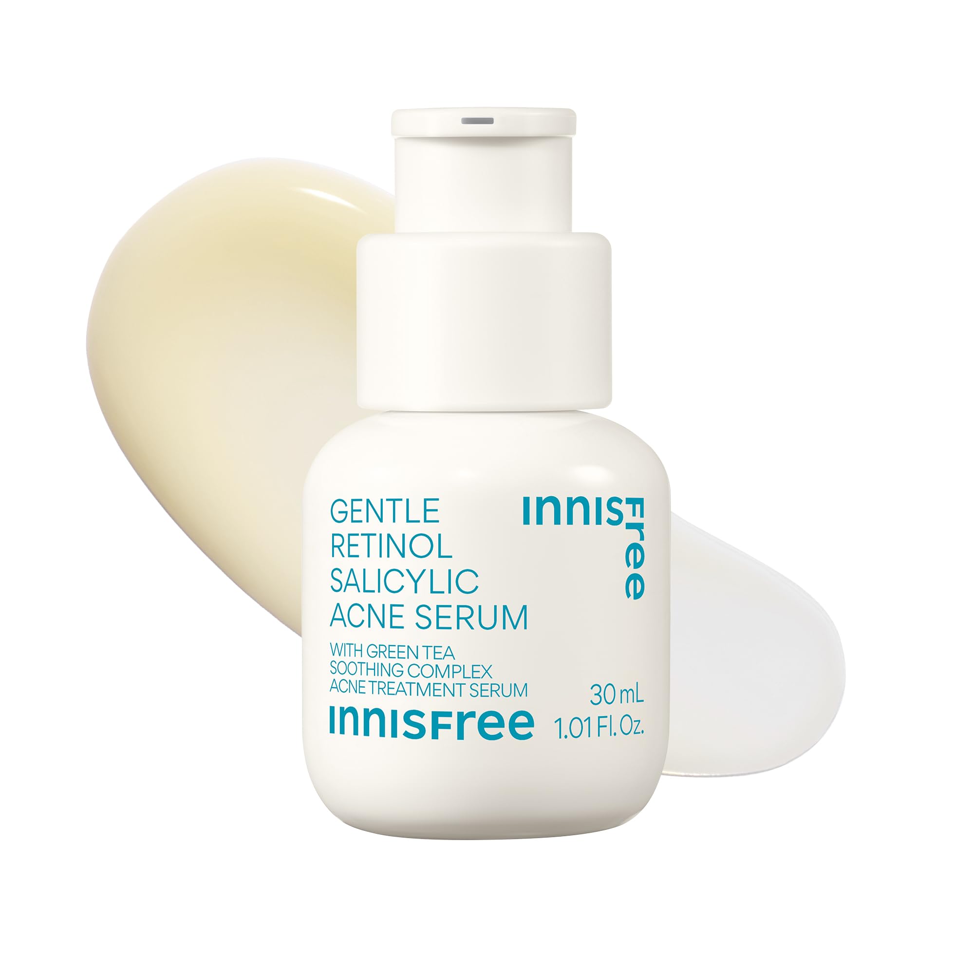 innisfree front packaging showing bottle and box for clear-minimizing serum benefit