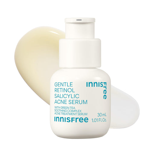 innisfree front packaging showing bottle and box for clear-minimizing serum benefit