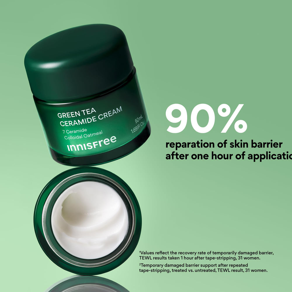 innisfree cream texture close-up demonstrating fast-absorbing hydration benefit