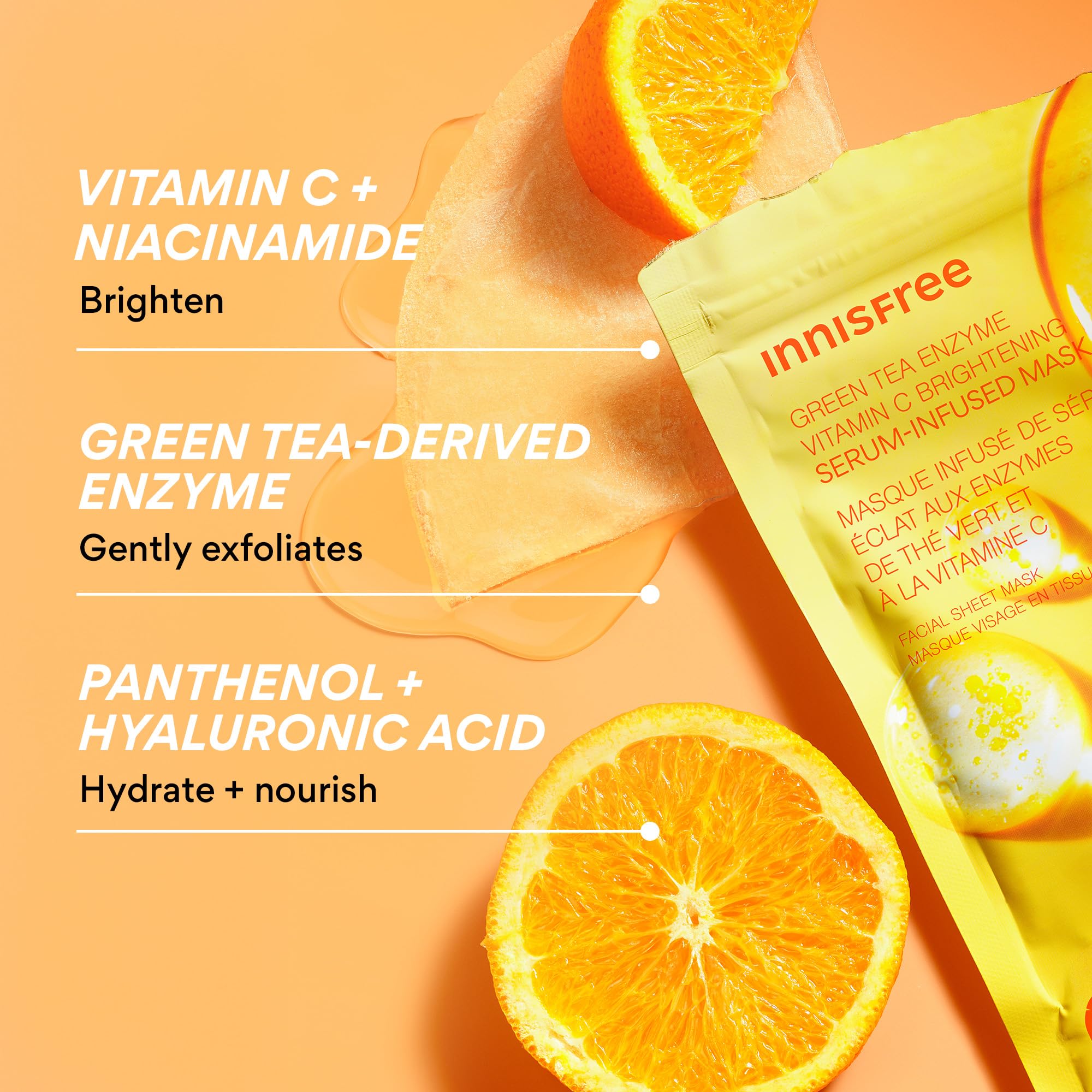 innisfree green tea leaves ingredient shot showing gentle exfoliation benefit
