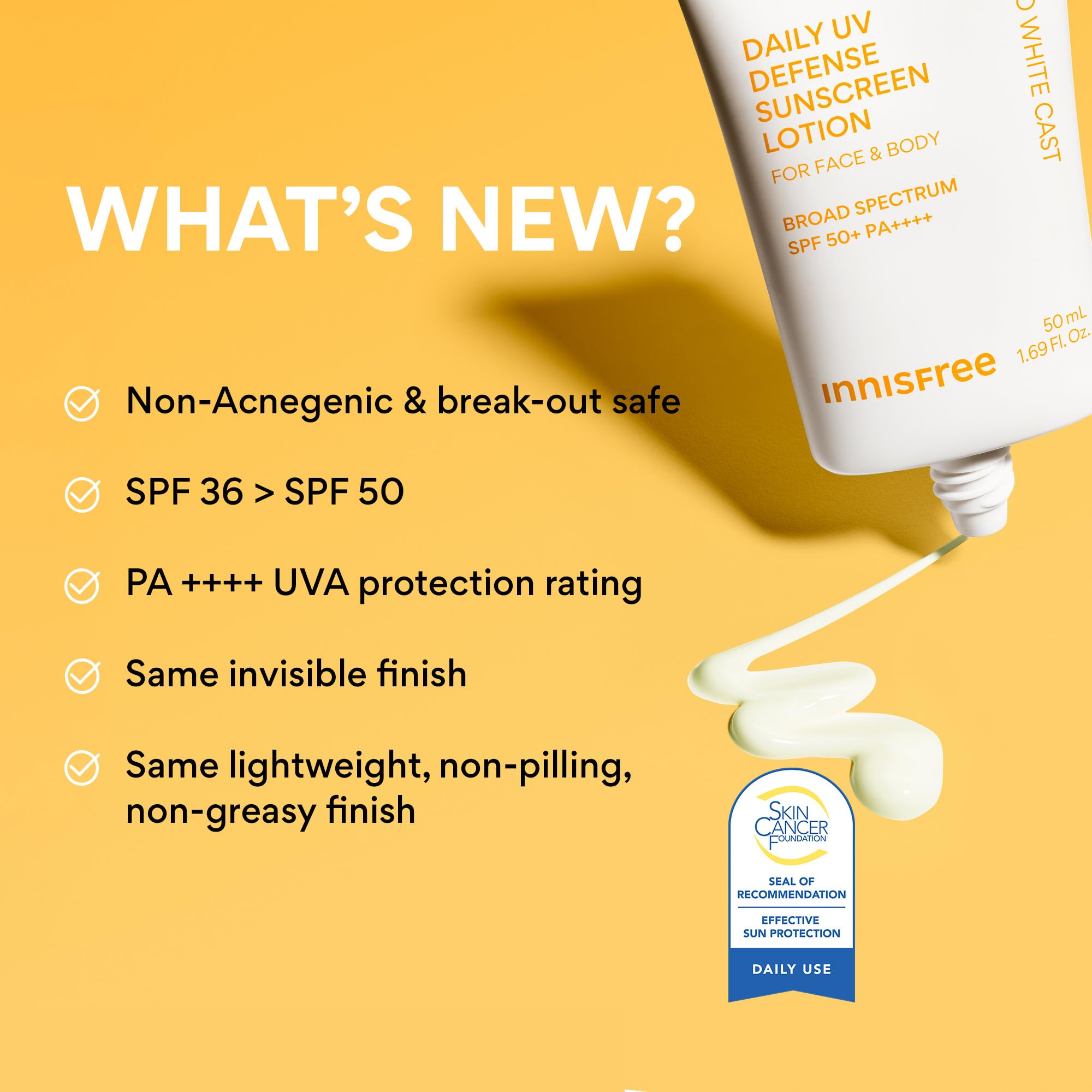 innisfree on face showing invisible finish and no white cast advantage