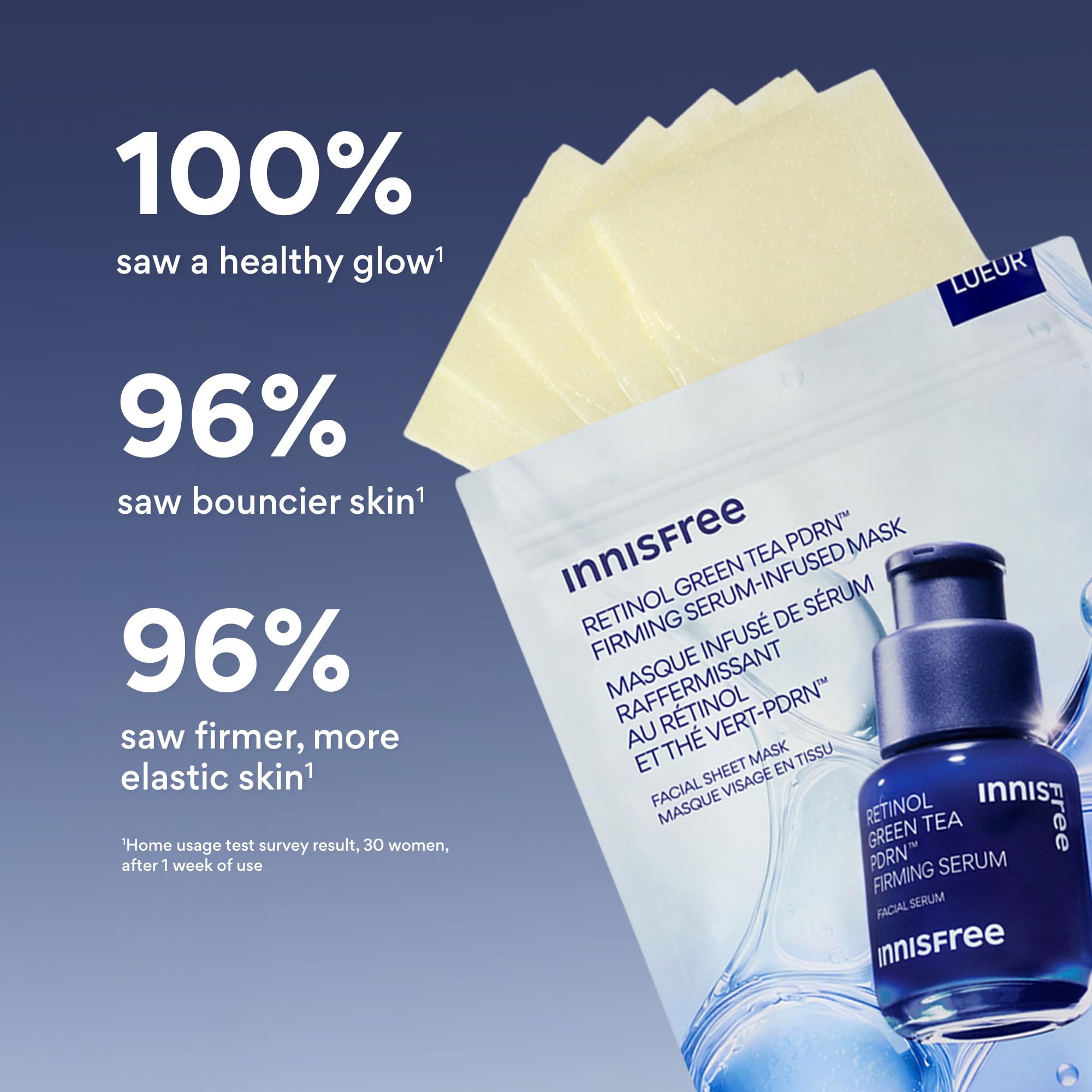 innisfree sheet texture detail highlighting thin adherent fabric for even delivery